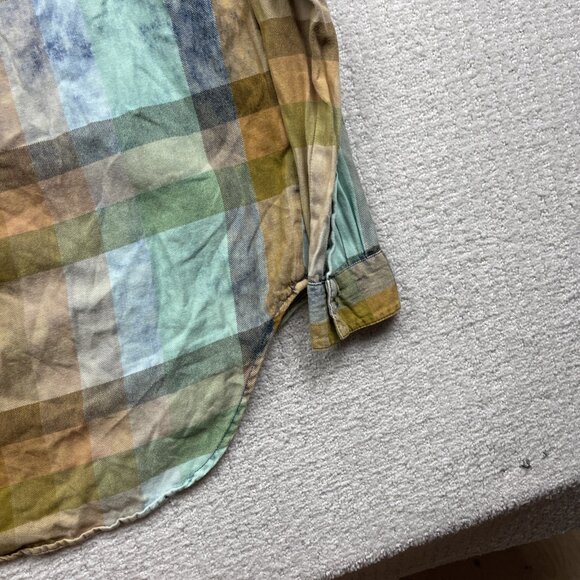 Anthropologie Isabella Sinclair Shirt Womens S Flannel Popover Plaid Tunic Boho - Picture 13 of 14